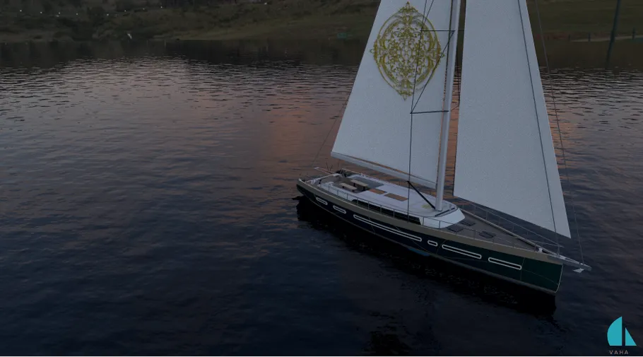 Vaha 22 m sloop renderı
